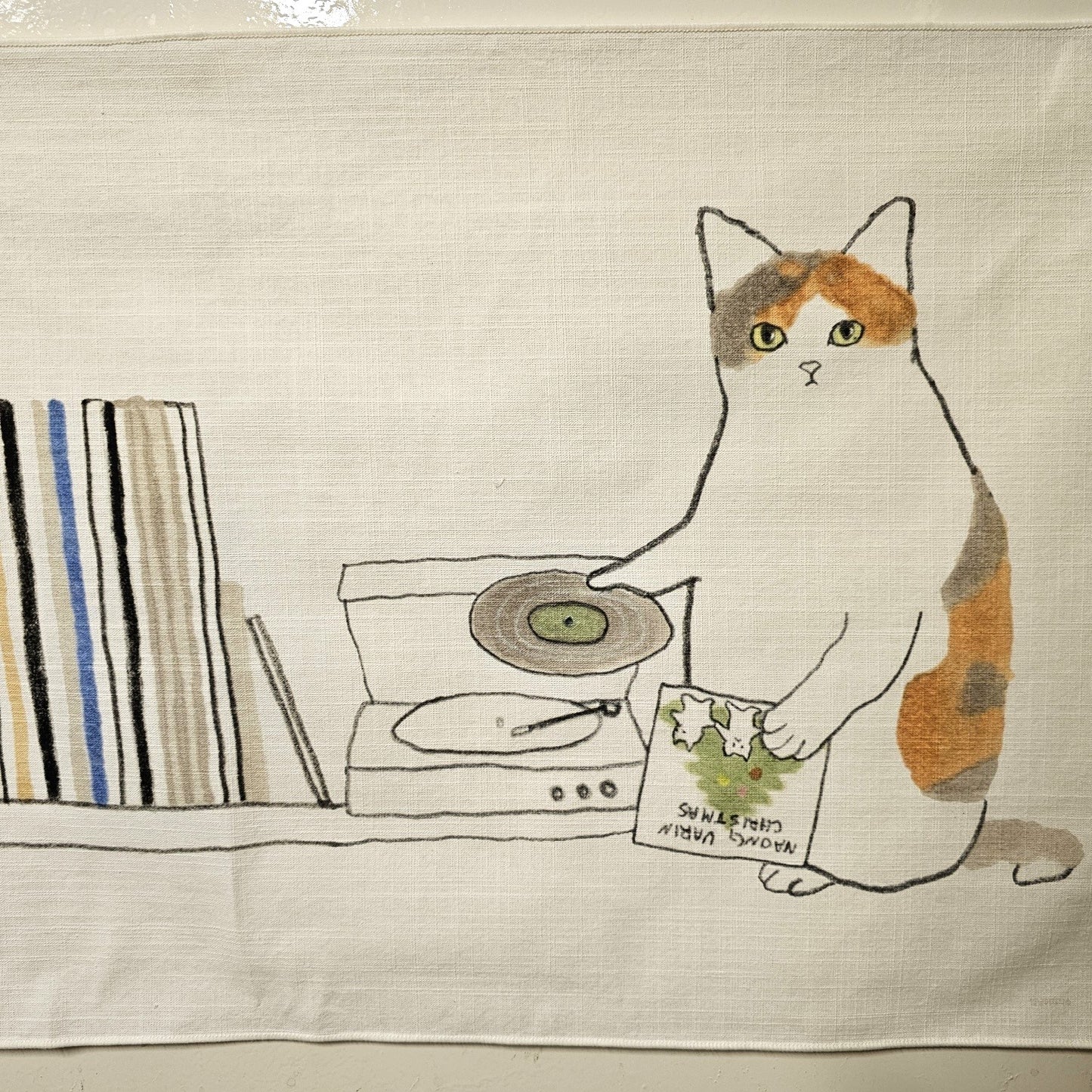 LP cat, fabric poster