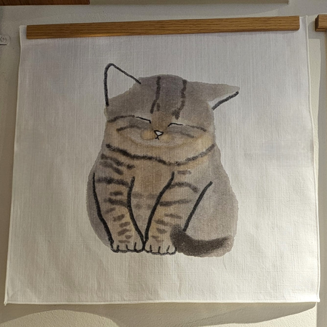 sleeping cat, fabric poster
