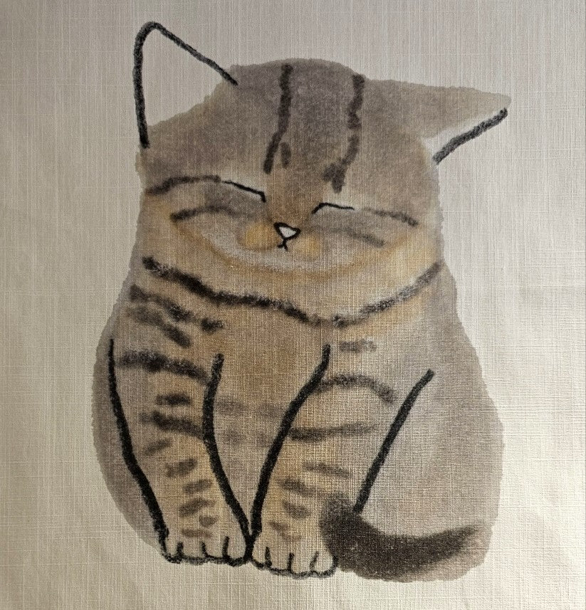 sleeping cat, fabric poster
