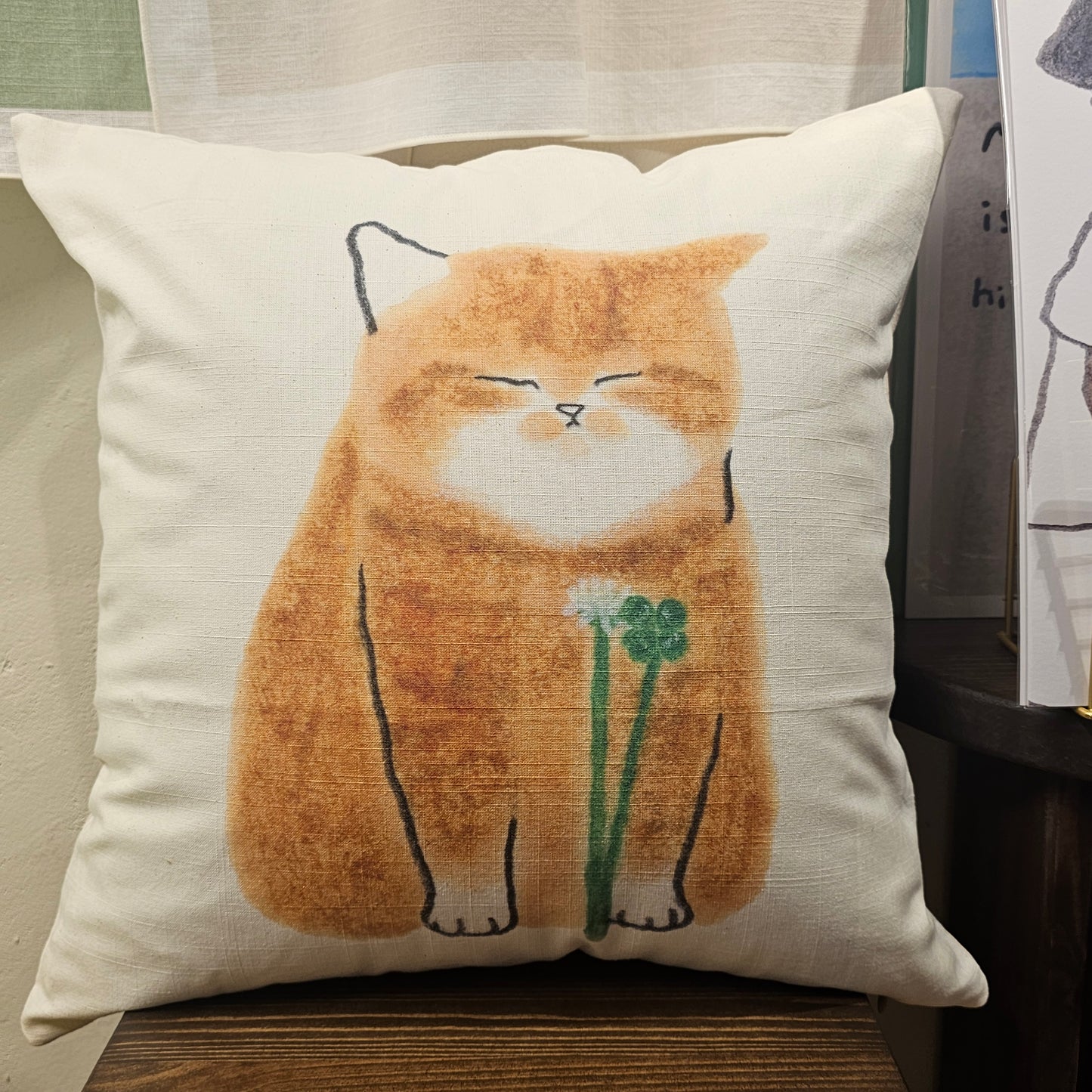 fourleaf clover cat cushion cover