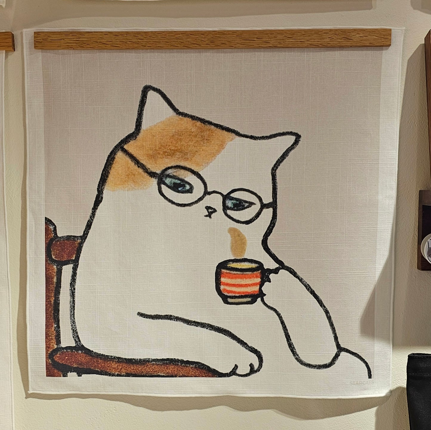 the smell of coffee, fabric poster