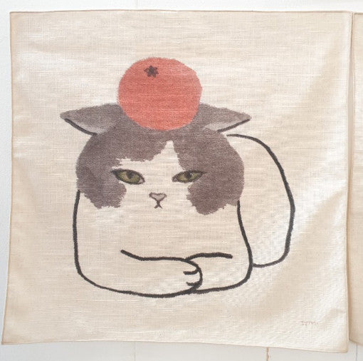 Tangerines and cats, fabric poster