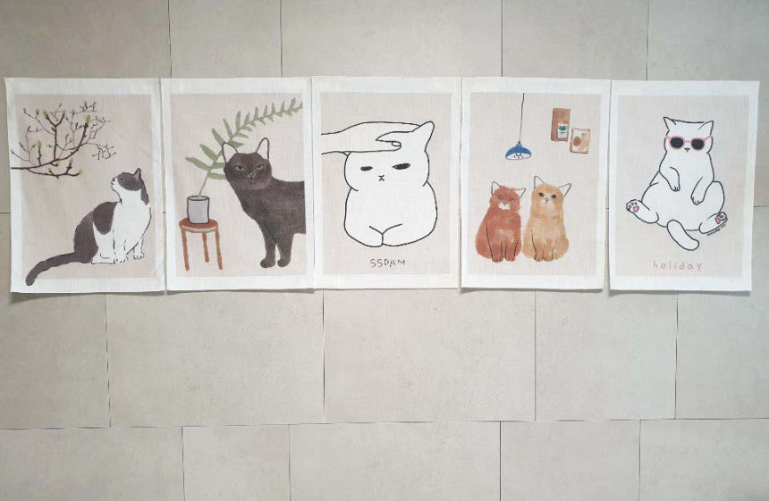 cat wearing sunglasses, fabric poster