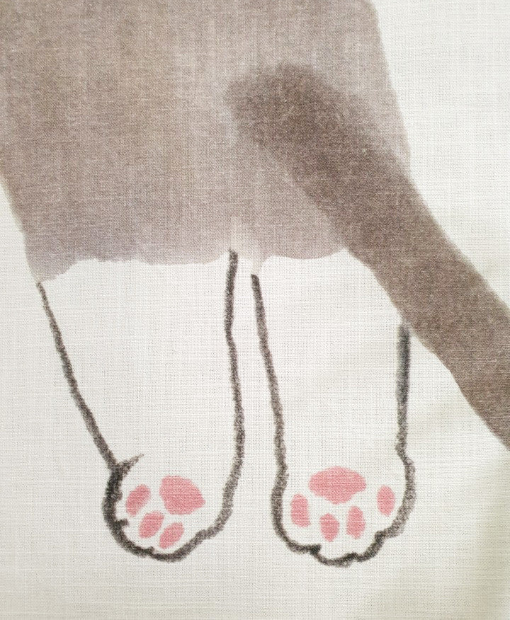 Cat in stockings, fabric poster