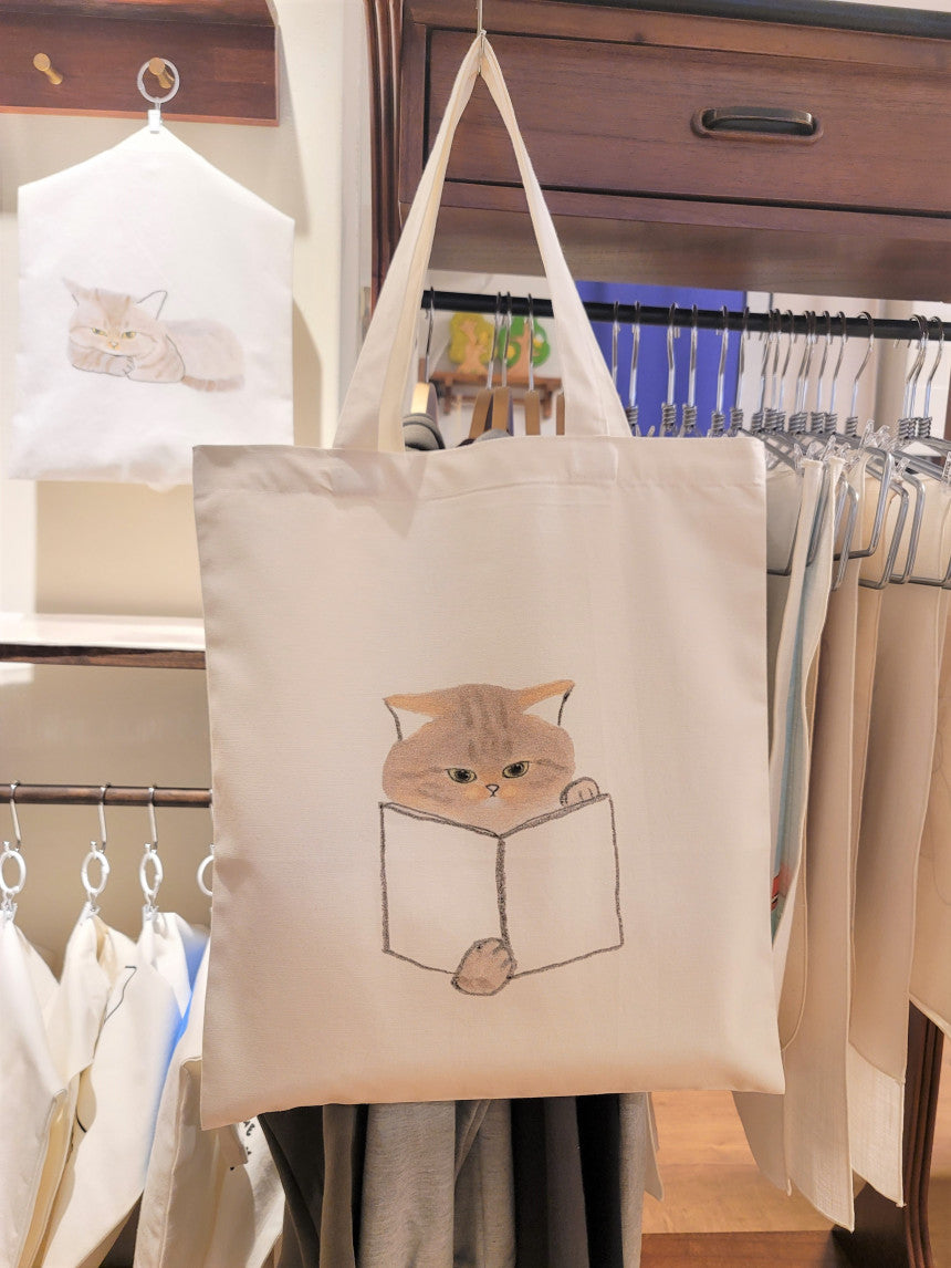 Reading cat, Ecobag