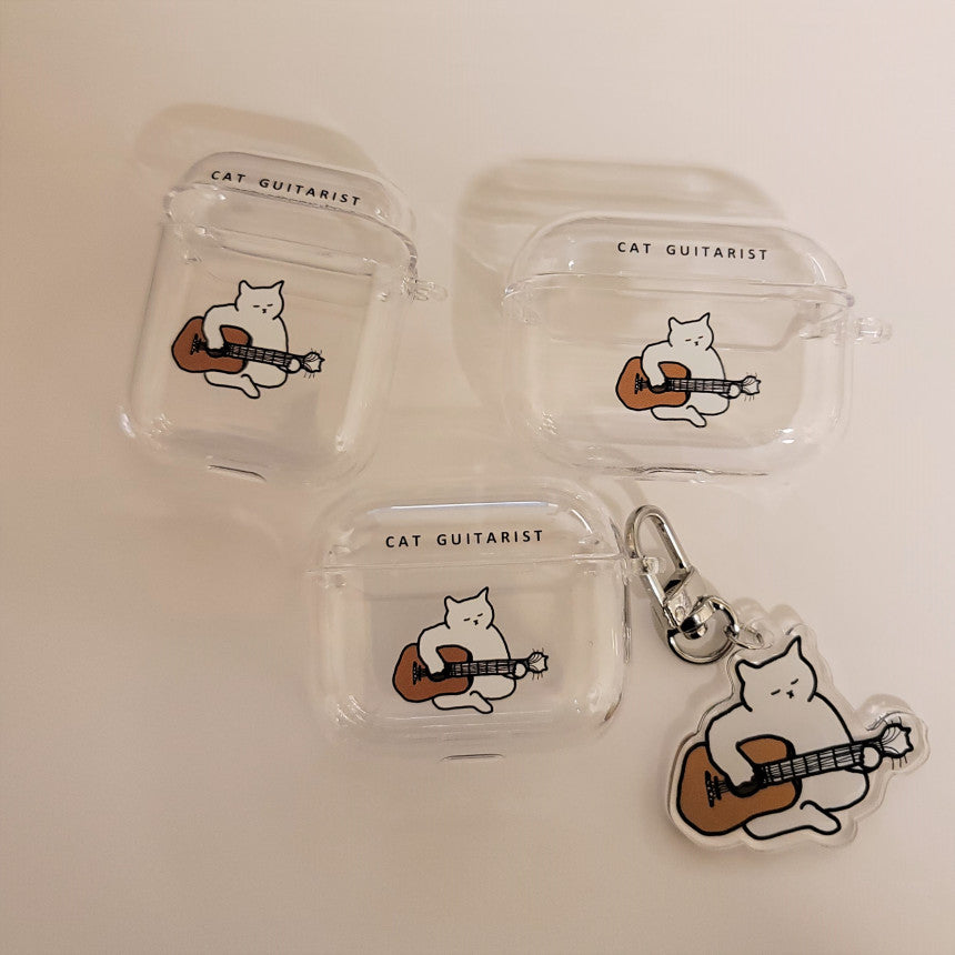 The guitarist cat Airpod case