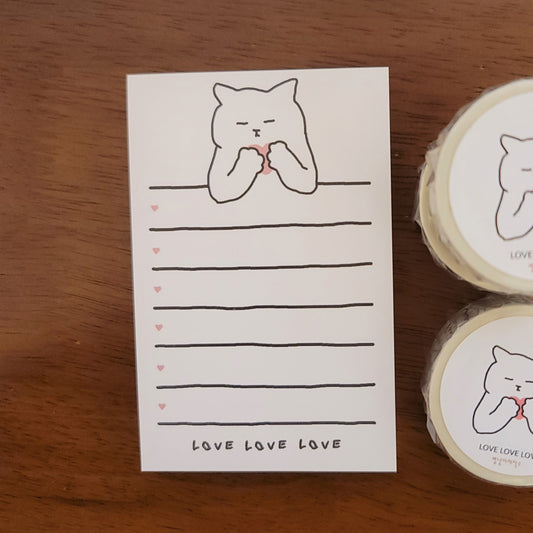 Heart cat notepad