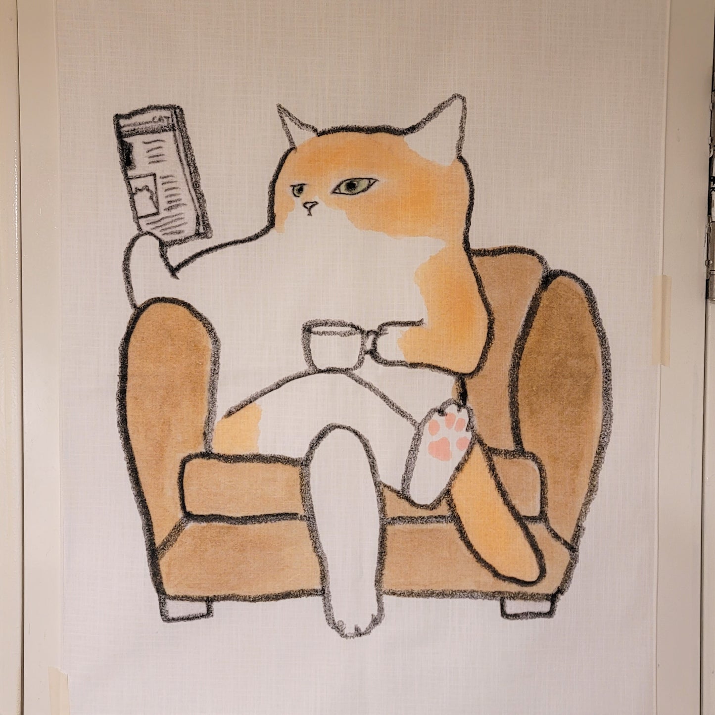 City cat, fabric poster (large size)
