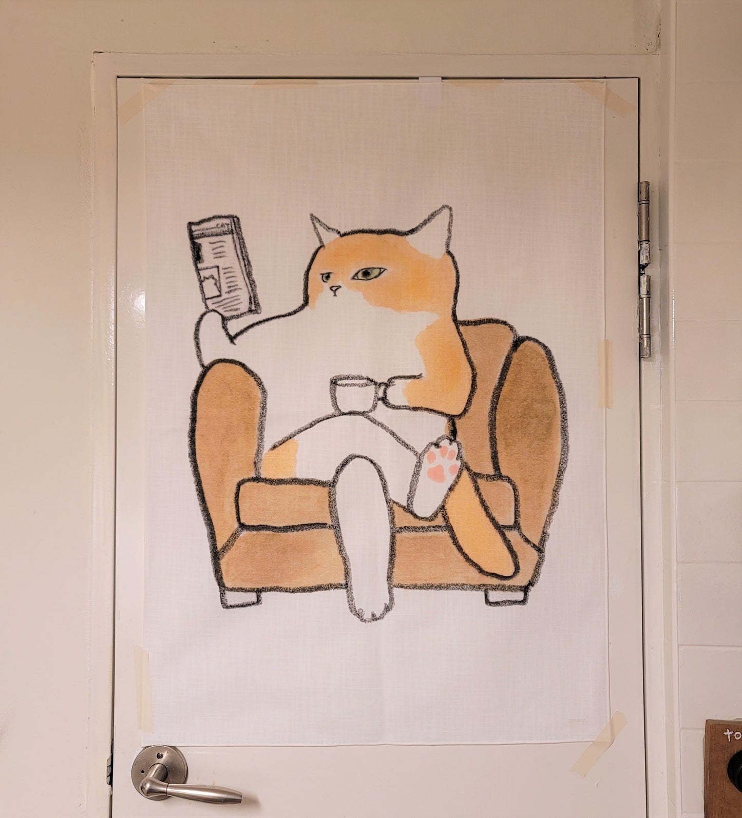 City cat, fabric poster (large size)