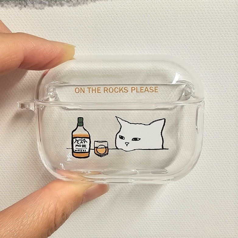 On the rocks cat Airpod case