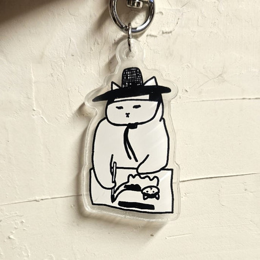 classical scholar cat Key holder