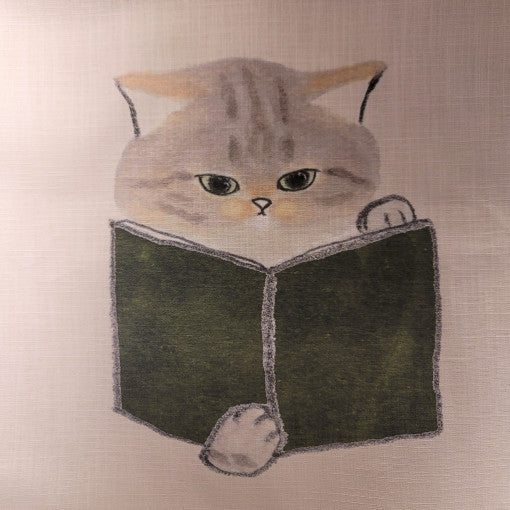 The reading cat fabric poster