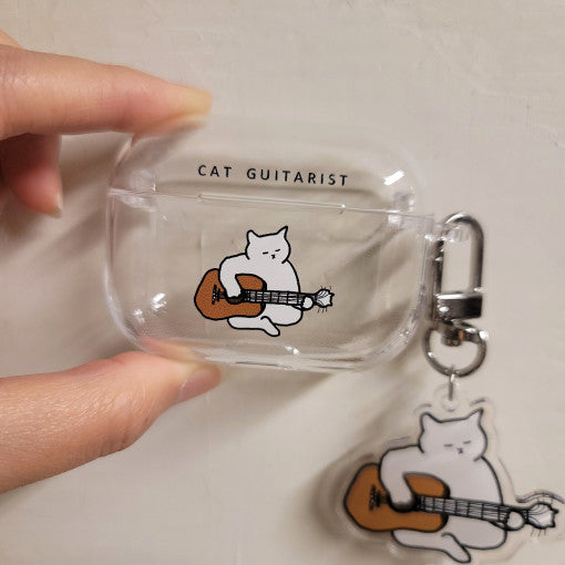 The guitarist cat Airpod case