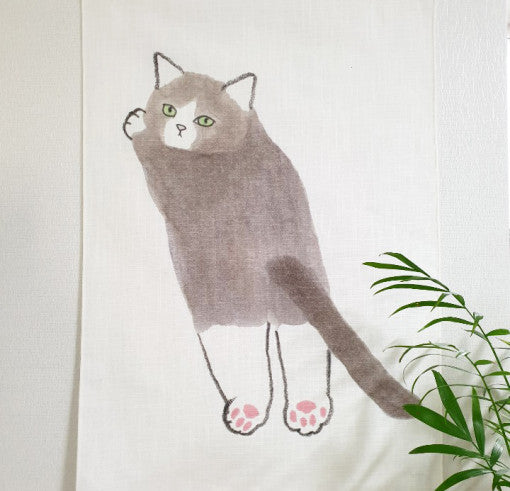 Cat in stockings, fabric poster