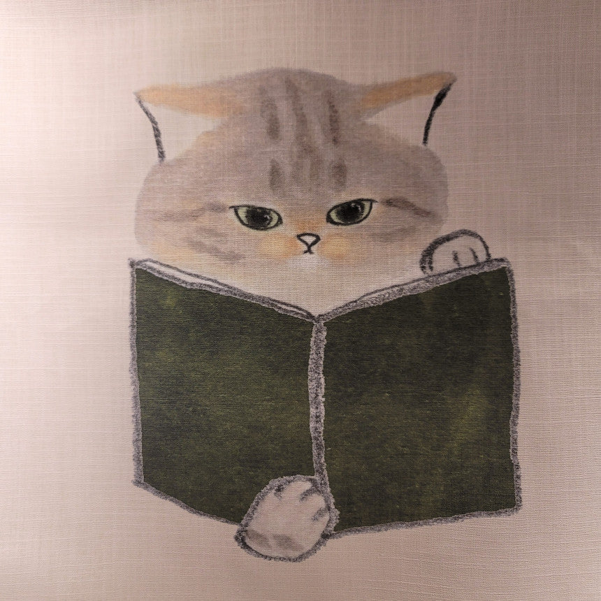 The reading cat fabric poster